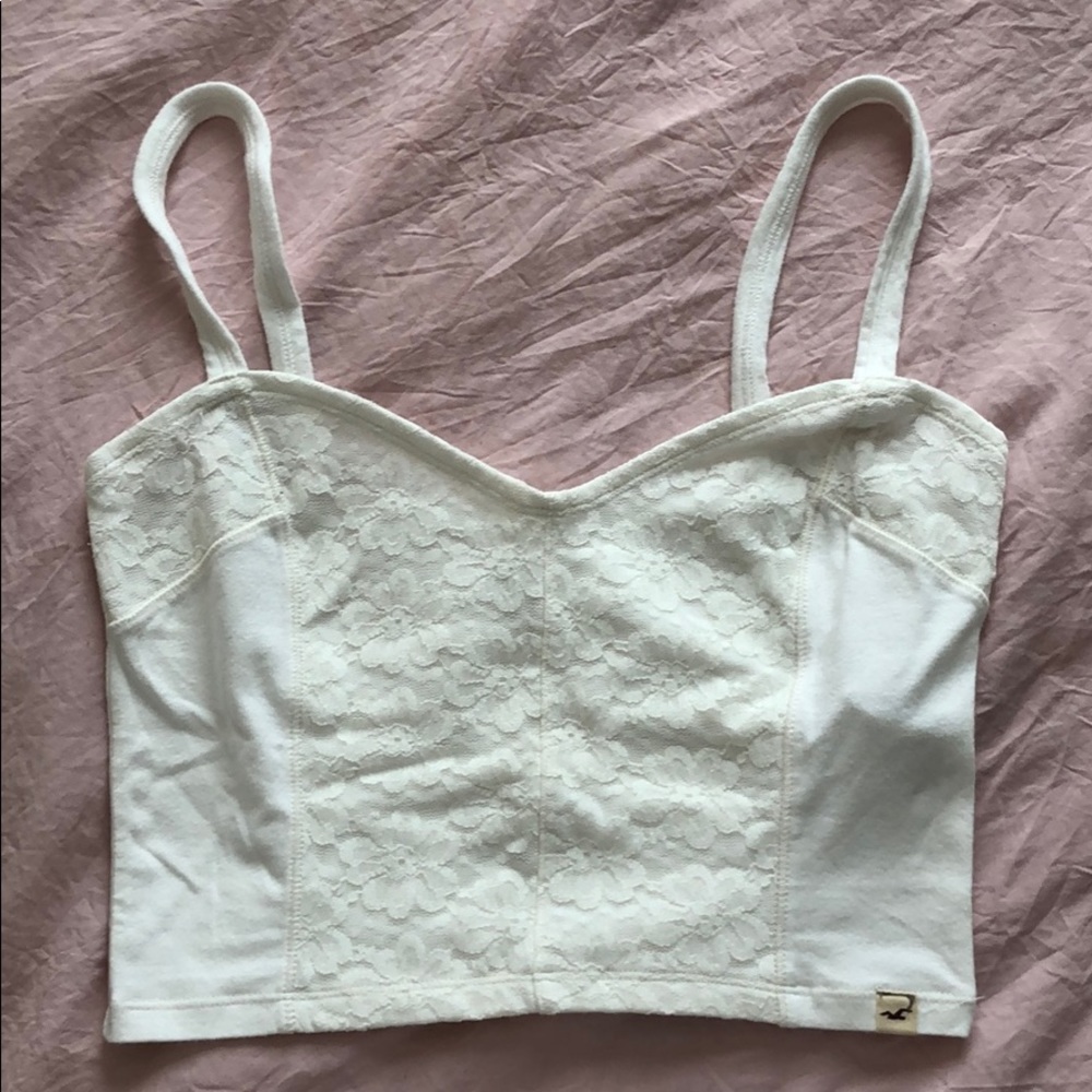 Hollister white/cream crop top